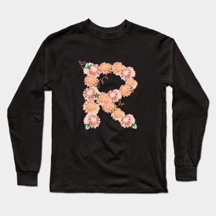 Letter R Floral Long Sleeve T-Shirt